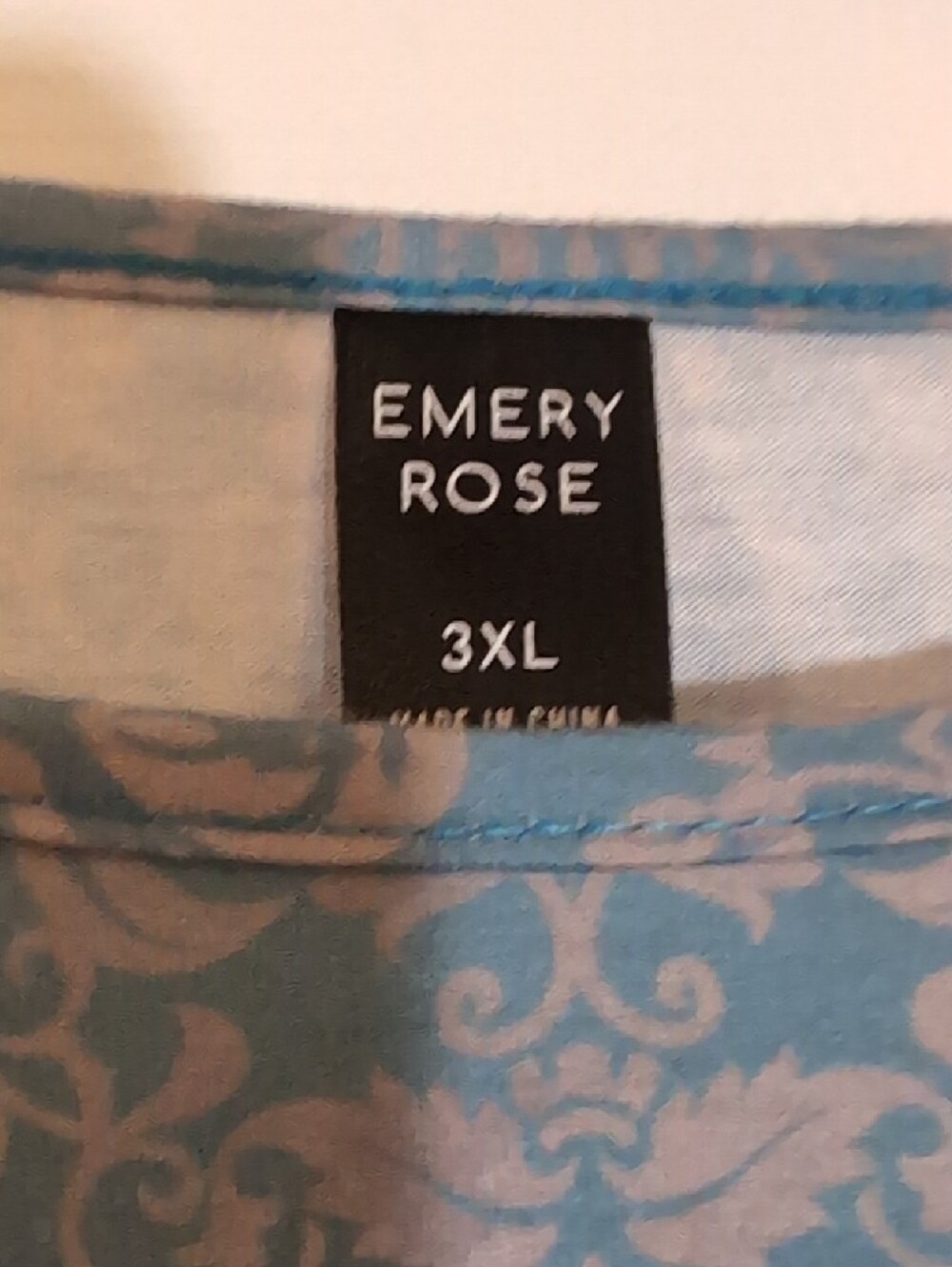 Women's Blue Patterned Short-Sleeve Top - Picture 2 of 4